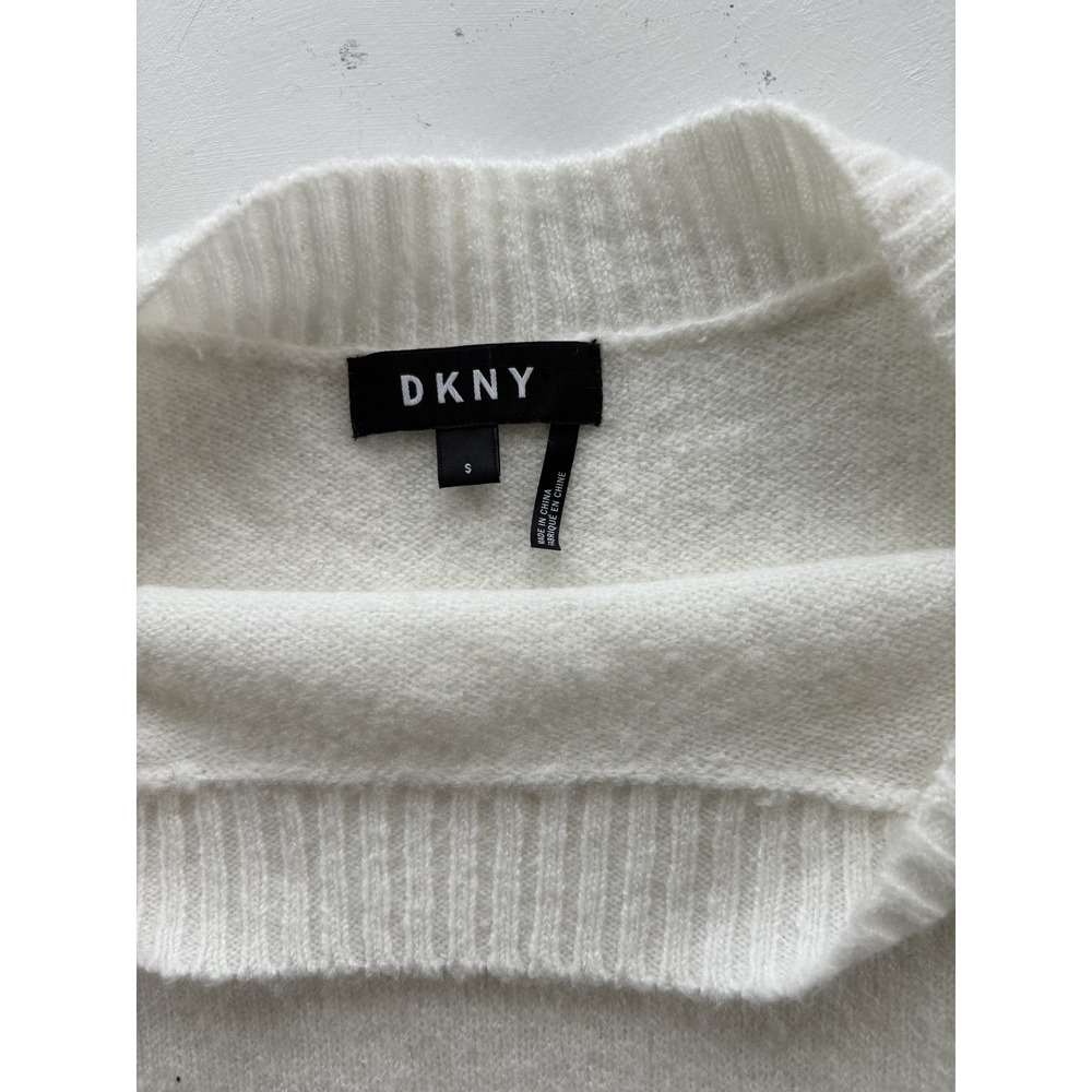 DKNY Women's Black White Colorblocked Crew Neck Pullover Sweater Size Small - Picture 3 of 5